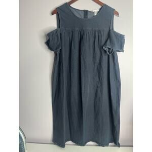 London Times Woman Chambray Jean off the shoulder dress- sz 22w